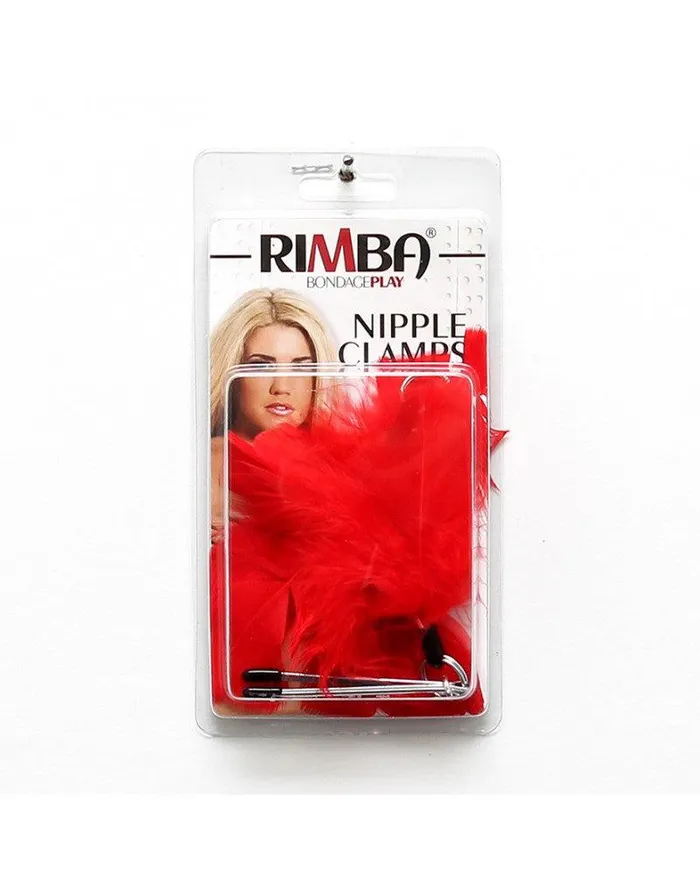 Couples | Rimba Bondage Play Rimba Bondage Play - Verstelbare Pincet Tepelklemmen Met Veertjes - Rood Couples | Rimba Bondage Play Rimba Bondage Play - Verstelbare Pincet Tepelklemmen Met Veertjes - Rood