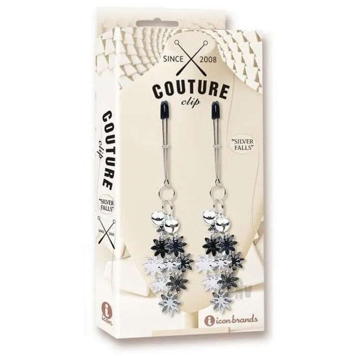 Couture Clips Luxury Nipple Clamps Silver Falls Icon Brand Anal
