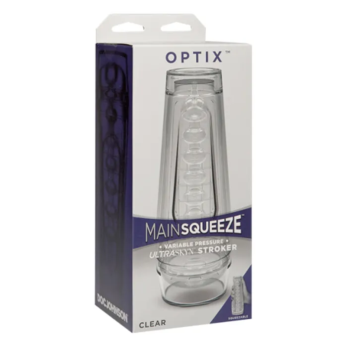 Doc Johnson Male Sex Toys Optix Main Squeeze Stroker Clear