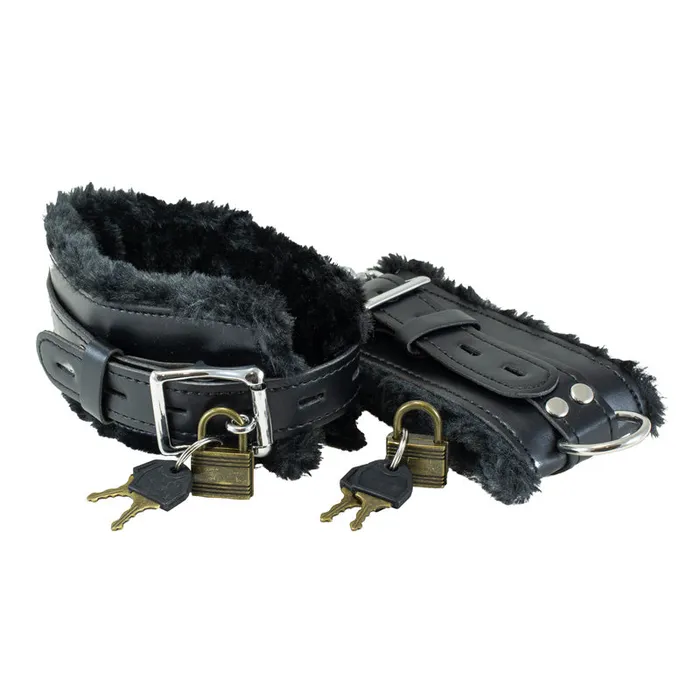 Female Sex Toys Love Toys Fur Lined Lockable Ankle Restraints Packed In Sealed Foil Bags