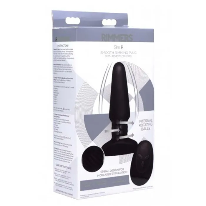 Female Sex Toys | Rimmers Rimmers - Slim R - Gladde Rimming Buttplug met Afstandsbediening - Zwart
