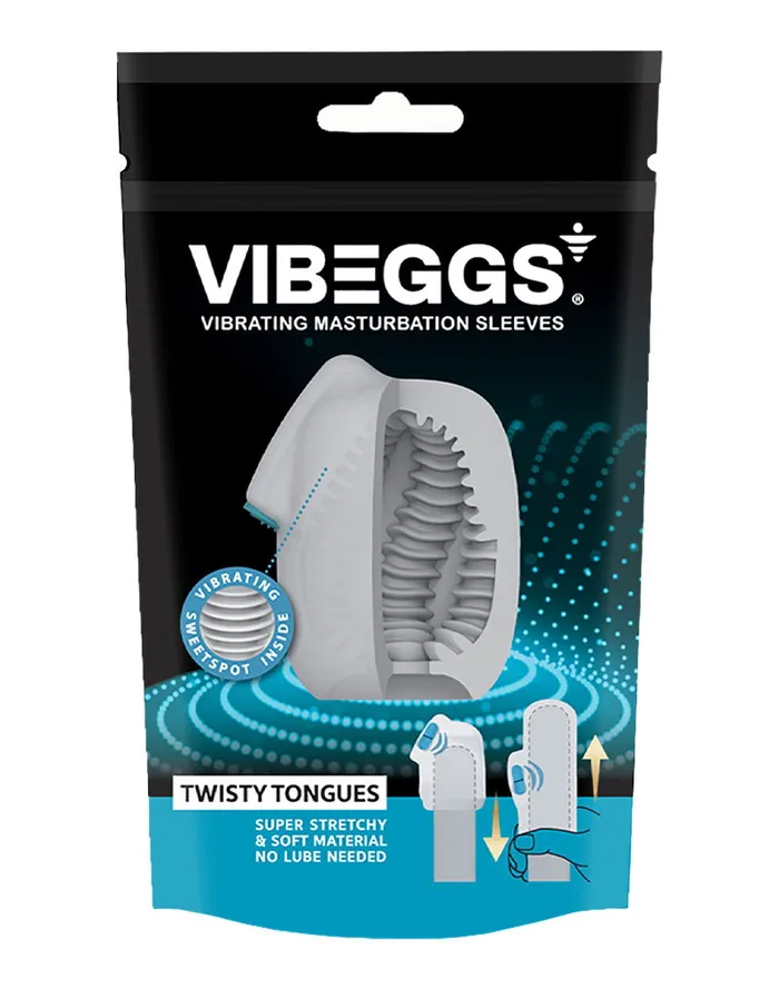Female Sex Toys | VIBEGGS VIBEGGS - Twisty Tongues - Vibrerende Masturbatie Sleeve èn Vinger Vibrator - Wit