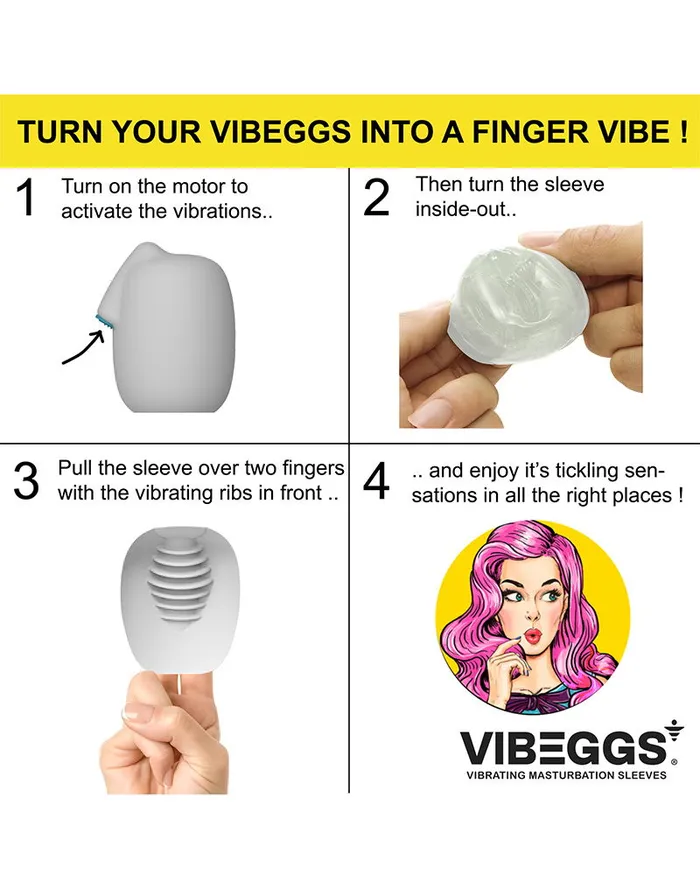 Female Sex Toys | VIBEGGS VIBEGGS - Twisty Tongues - Vibrerende Masturbatie Sleeve èn Vinger Vibrator - Wit