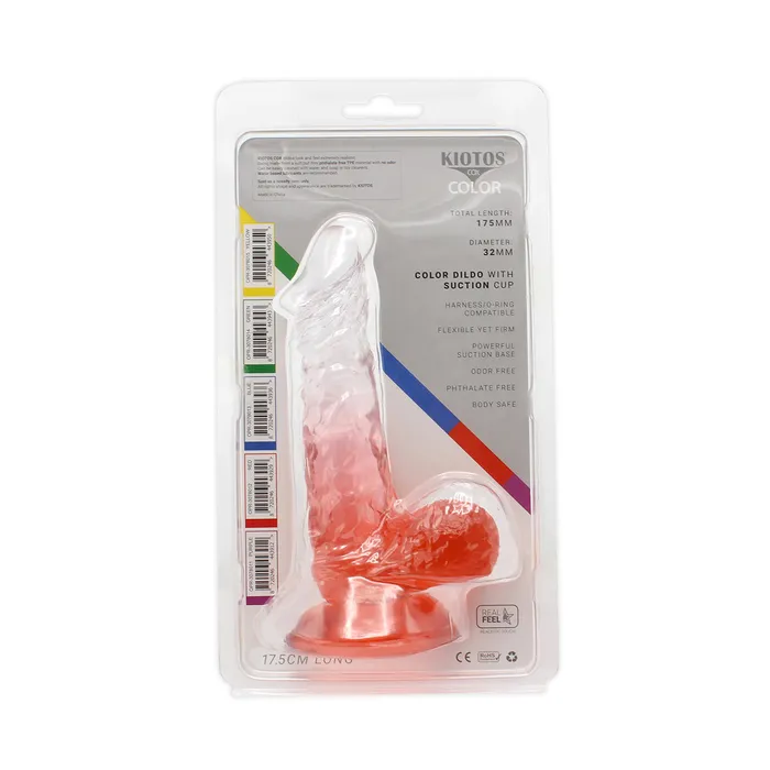 Kiotos COX Dildos | Kiotos Cox Color - Gekleurde Dildo 03 - 17,5 x 3,2 cm - Transparant/Rood