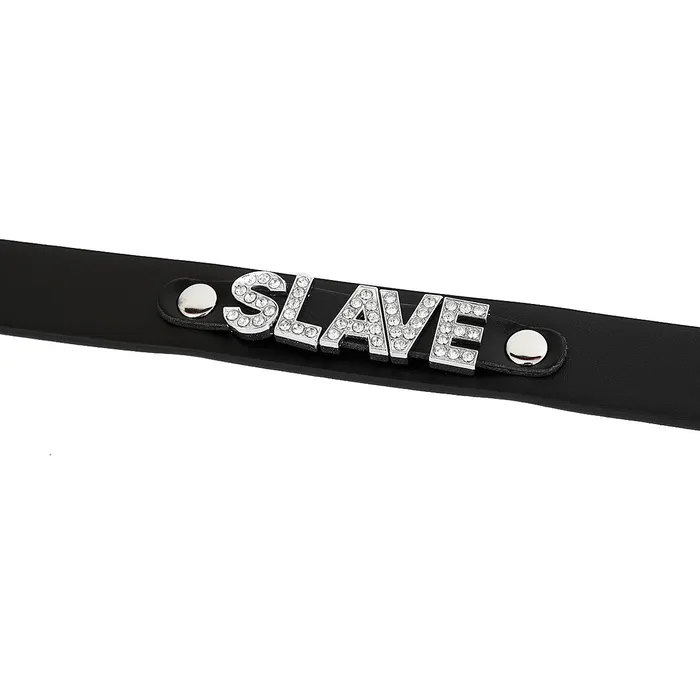 Kiotos Kiotos - Luxe PU Leren Collar Met naamplaatje SLAVE | Anal