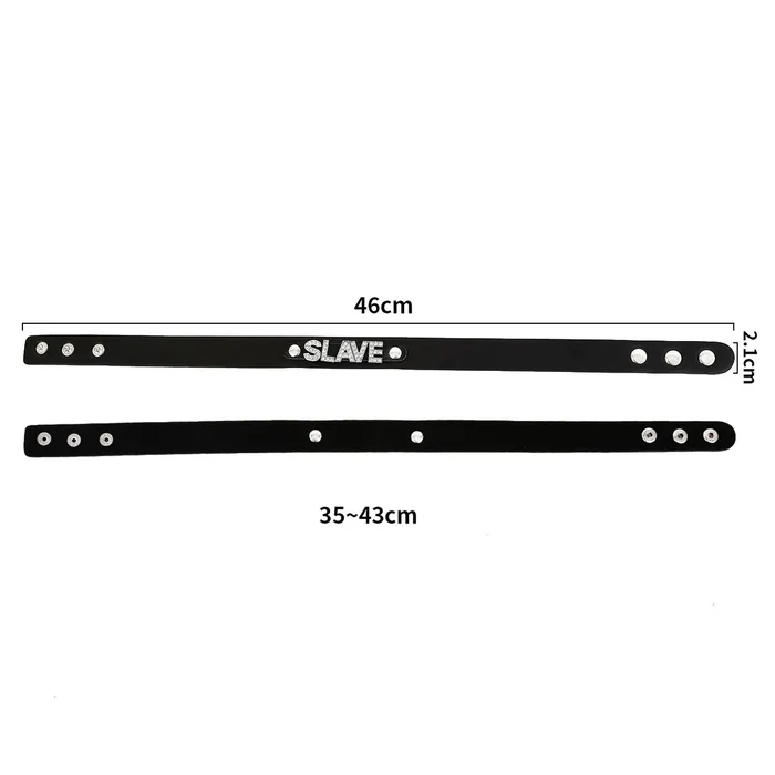 Kiotos Kiotos - Luxe PU Leren Collar Met naamplaatje SLAVE | Anal