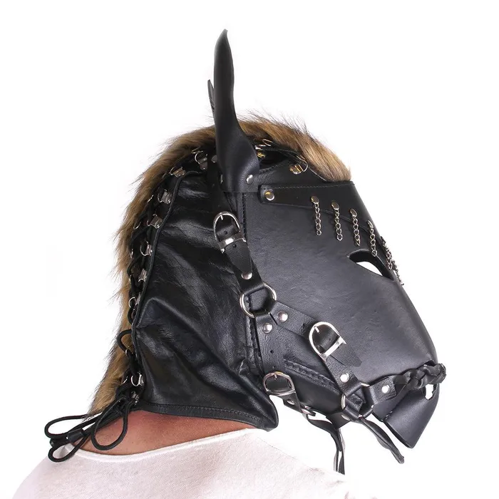 Kiotos Restraints Kiotos Leather Paardenmasker Leer Zwart