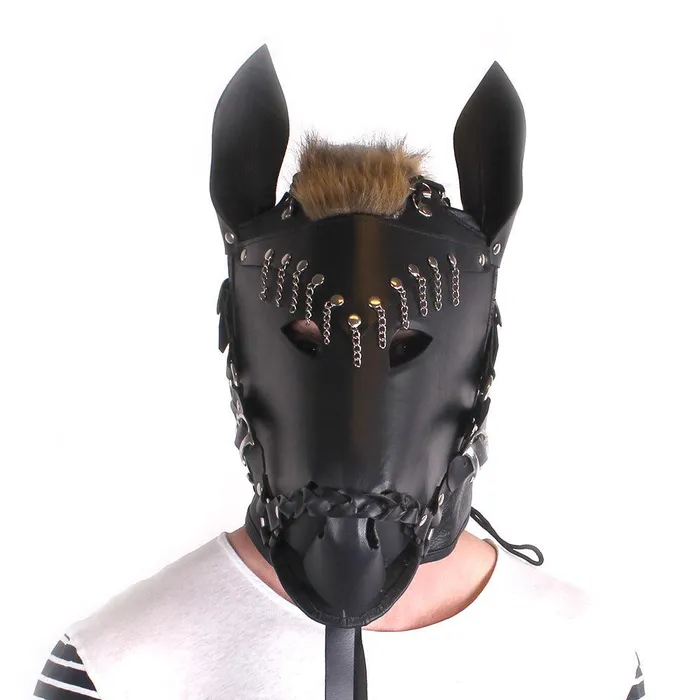 Kiotos Restraints | Kiotos Leather - Paardenmasker - Leer - Zwart Kiotos Restraints | Kiotos Leather - Paardenmasker - Leer - Zwart