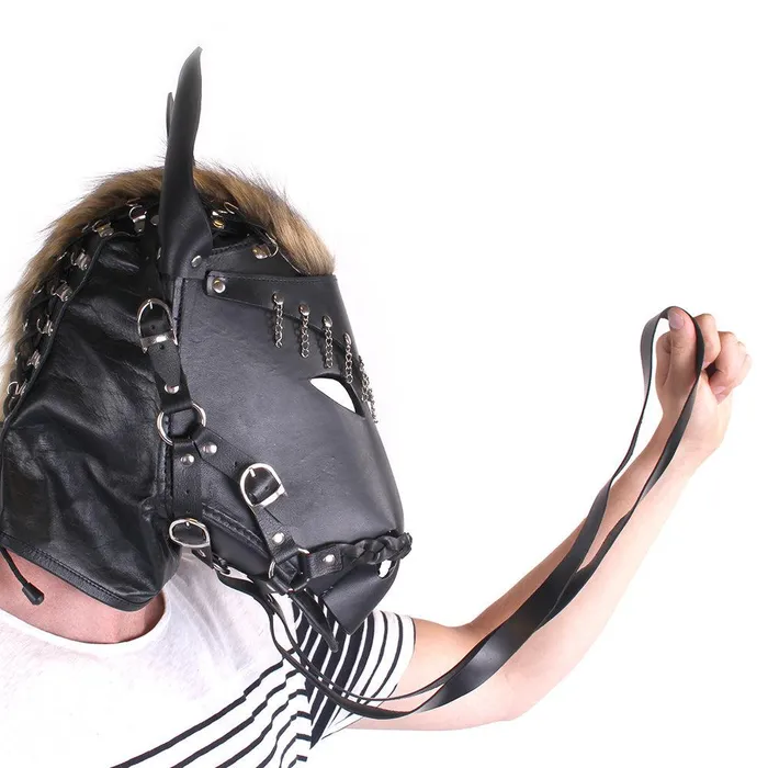 Kiotos Restraints | Kiotos Leather - Paardenmasker - Leer - Zwart Kiotos Restraints | Kiotos Leather - Paardenmasker - Leer - Zwart