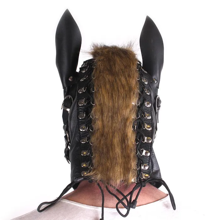 Kiotos Restraints | Kiotos Leather - Paardenmasker - Leer - Zwart Kiotos Restraints | Kiotos Leather - Paardenmasker - Leer - Zwart