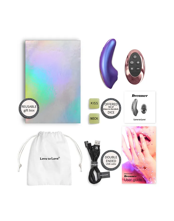 Love to Love Vibrators | Love to Love - Dreamer - Clitoris Luchtdruk Vibrator - Met Flapping Modus - Iridescent Paars