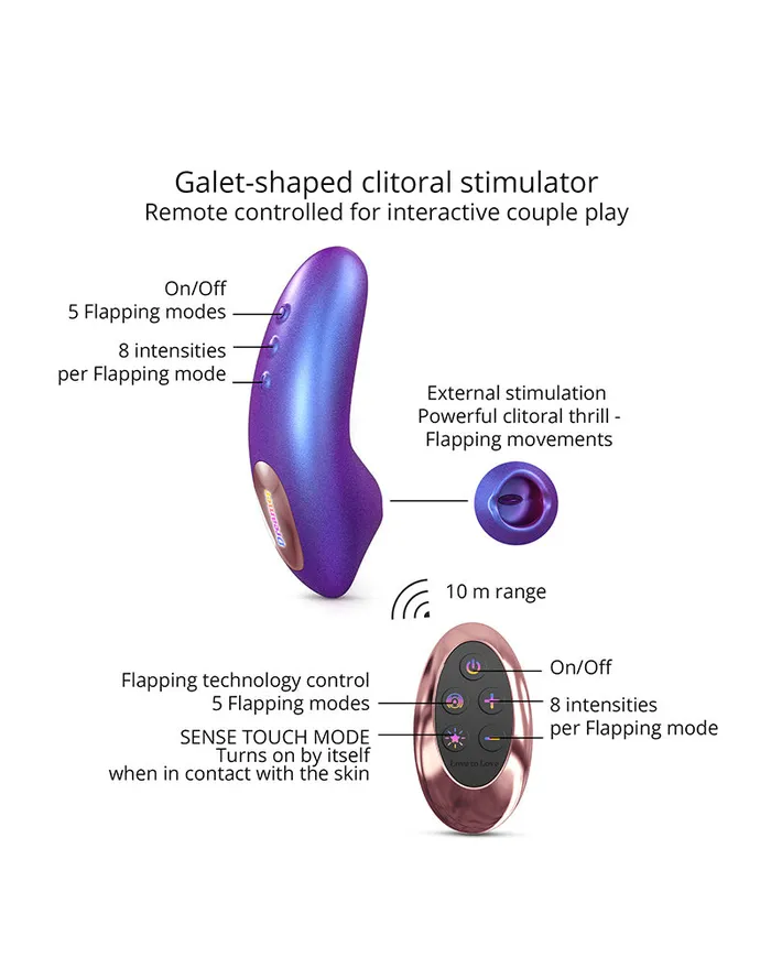 Love to Love Vibrators | Love to Love - Dreamer - Clitoris Luchtdruk Vibrator - Met Flapping Modus - Iridescent Paars
