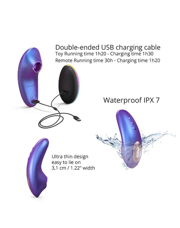 Love to Love Vibrators | Love to Love - Dreamer - Clitoris Luchtdruk Vibrator - Met Flapping Modus - Iridescent Paars