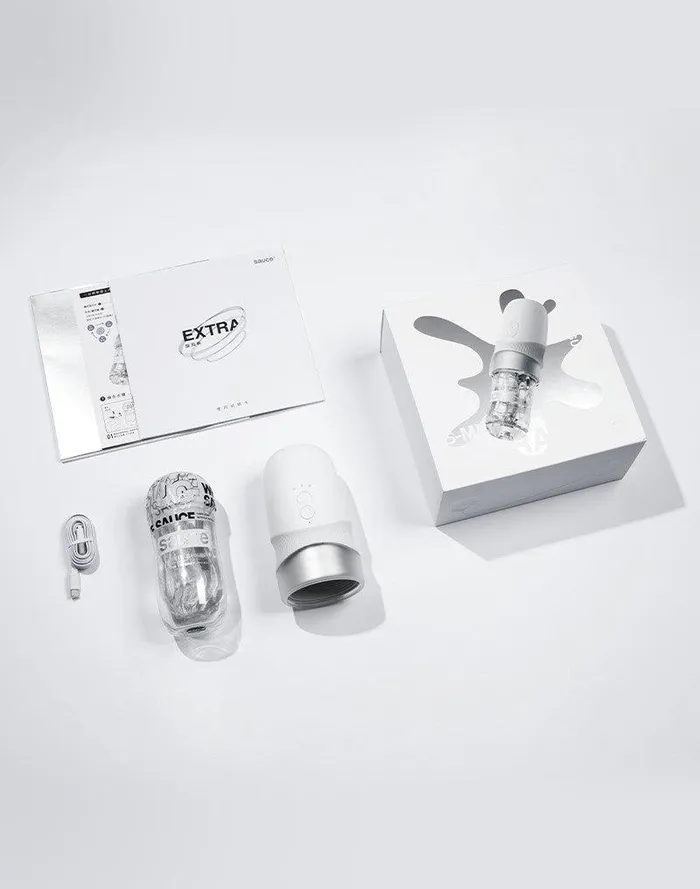 Male Sex Toys | Sauce - Extra Sauce - Elektronische Masturbator Plus White Sauce Masturbator Sleeve - Met 5D Touch Sensor - Sauce