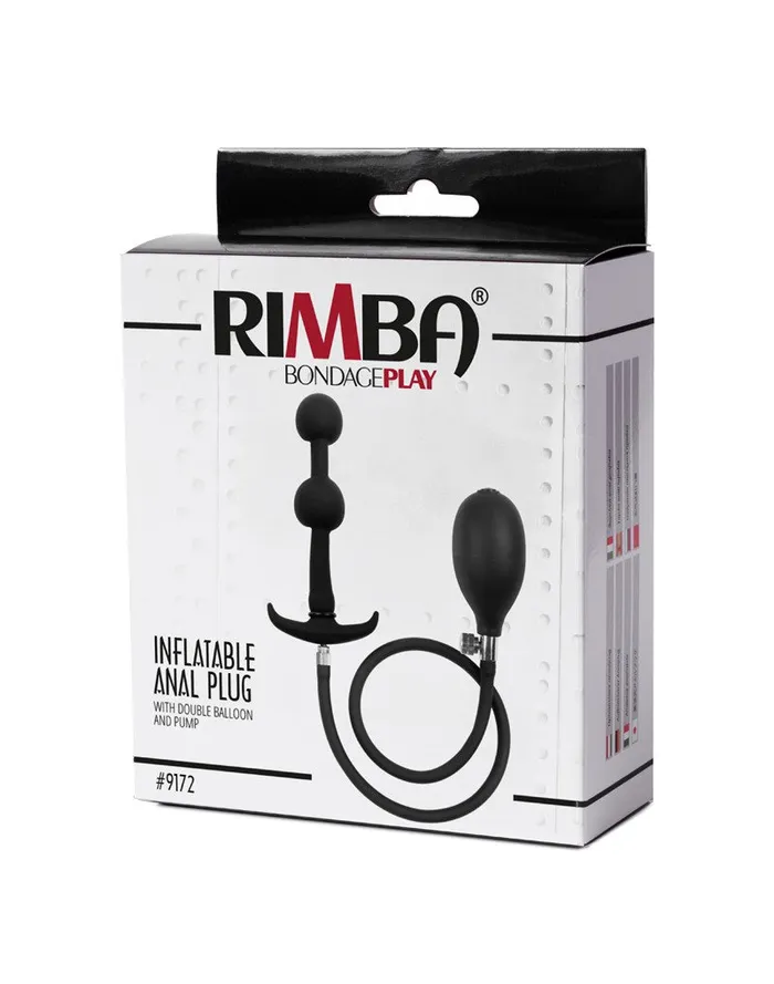 Rimba - Opblaasbare Anaalplug met Dubbele Ballon en Pomp - Siliconen - Zwart | Rimba Vibrators