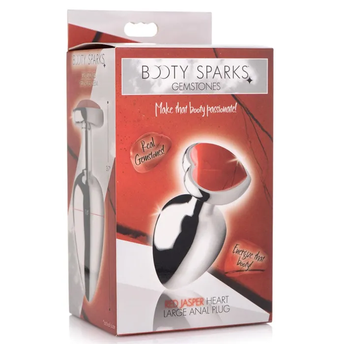 XR Brand Anal Gemstones Red Jasper Heart Anal Plug
