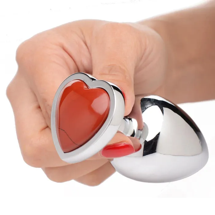 XR Brand Anal | Gemstones Red Jasper Heart Anal Plug