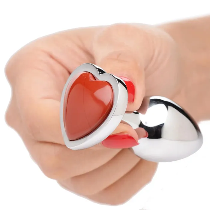 XR Brand Anal | Gemstones Red Jasper Heart Anal Plug