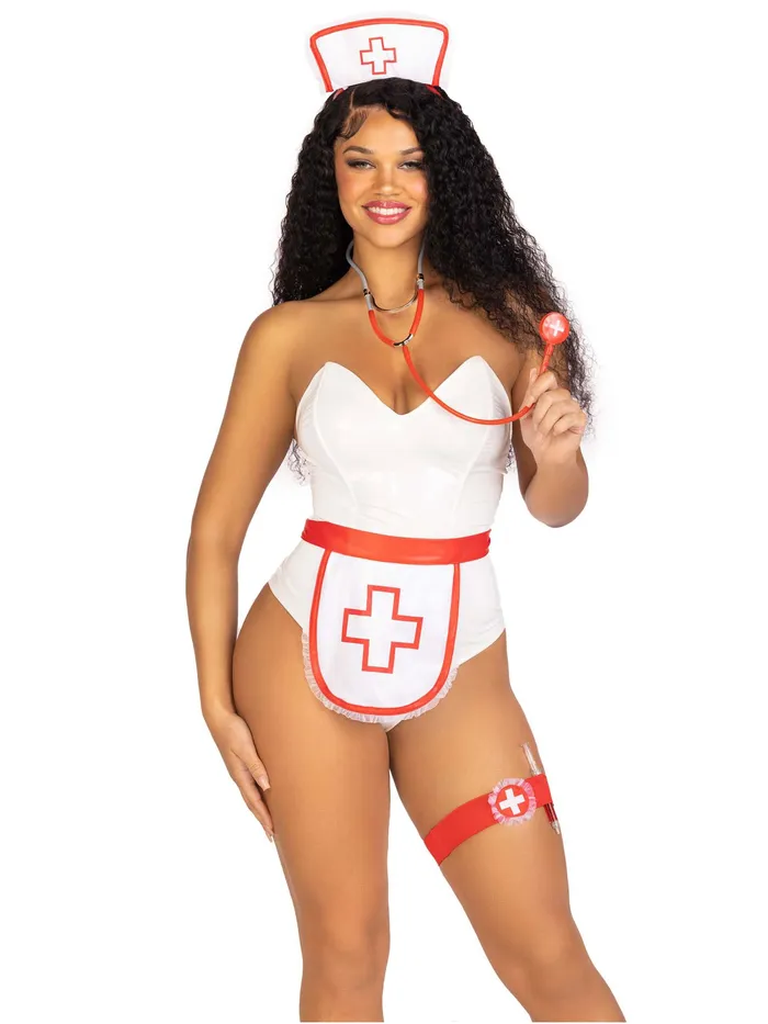 5 Pc Nurse Kit One Size Whitered Leg Avenue Vibrators