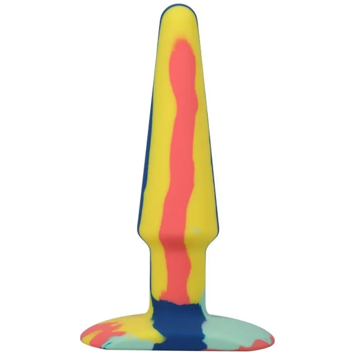 APlay Male Sex Toys Groovy Silicone Anal Plug 5in Sunrise