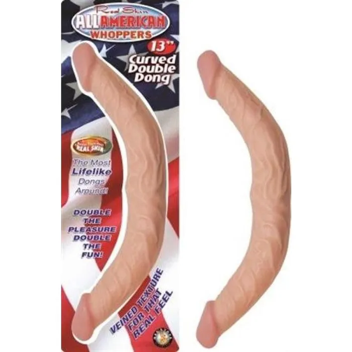 All American Ultra Whoppers 13 in Curved Double Dong Nasstoys Dildos
