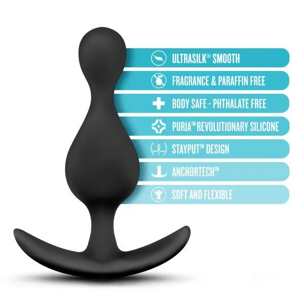 Anal | Blush Novelties Anal Adventures - Platinum - Wave Plug - Black Anal | Blush Novelties Anal Adventures - Platinum - Wave Plug - Black