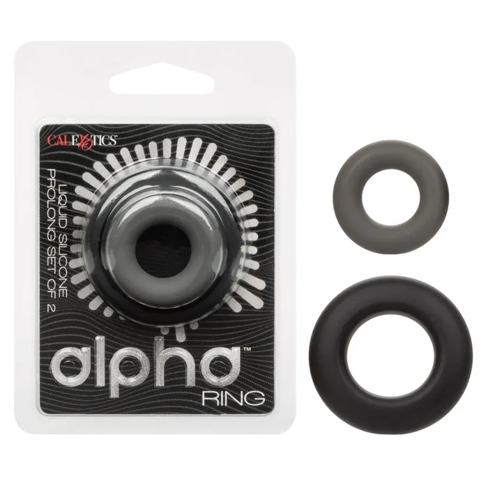 Anal | Calexotics Alpha Liquid Silicone Prolong Set of 2 - Black/gray Anal | Calexotics Alpha Liquid Silicone Prolong Set of 2 - Black/gray