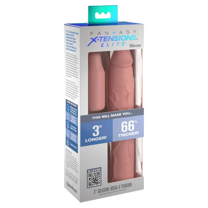Anal | Pipedream Fantasy X-Tensions Elite 9 Inch Sleeve With 3 Inch Plug - Light Anal | Pipedream Fantasy X-Tensions Elite 9 Inch Sleeve With 3 Inch Plug - Light
