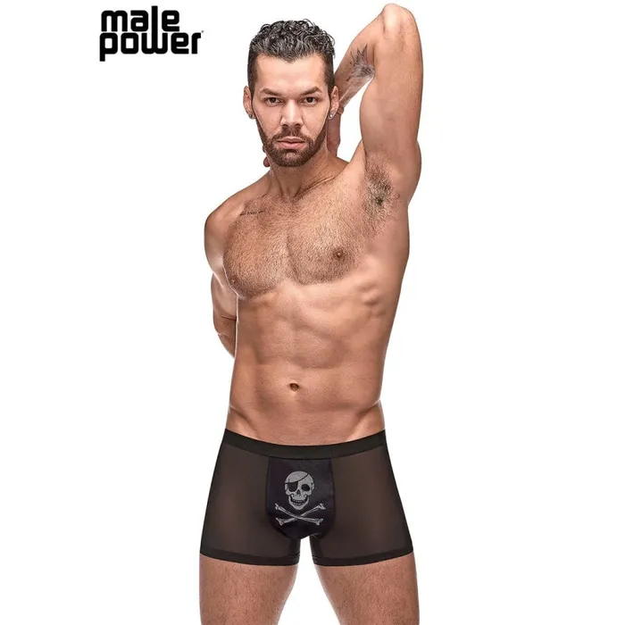 Anal Private Screening Skull Pouch Short Black Male Power
