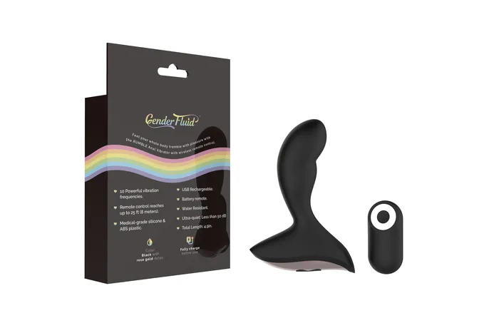 Anal | Sale Specials Gender Fluid Rumble Anal Vibrator - Black