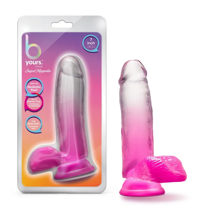B Yours Sugar Magnolia 7 Inch Dildo Fuchsia Blush Dildos