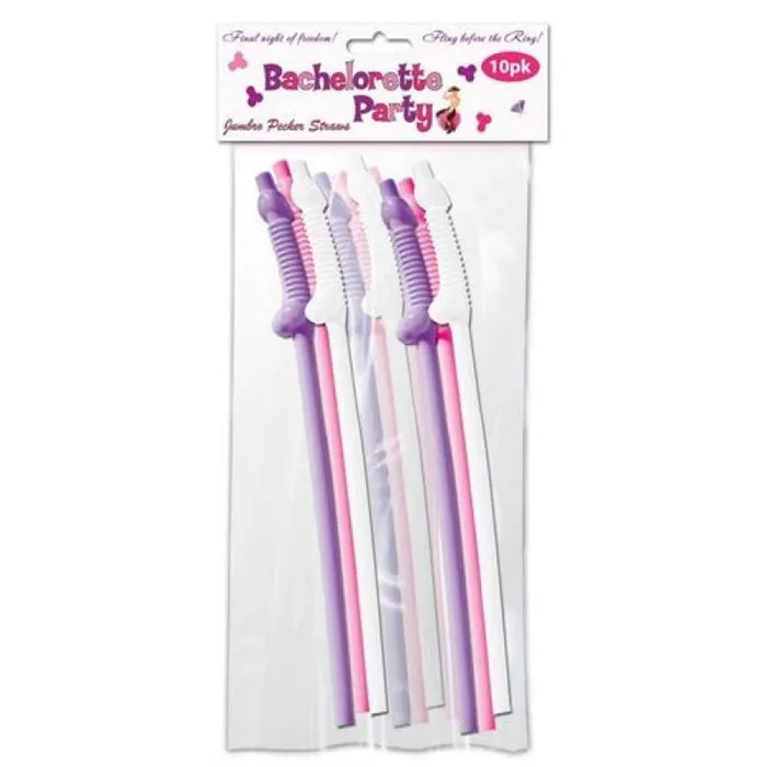 Bachelorette Party Jumbo Flexy Pecker Straws 10 Pack | Hott Products Male Sex Toys Bachelorette Party Jumbo Flexy Pecker Straws 10 Pack | Hott Products Male Sex Toys
