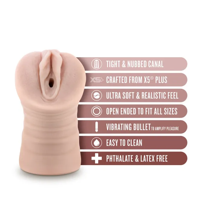 Blush Male Sex Toys Enlust Ayumi Vibrating Stroker Beige