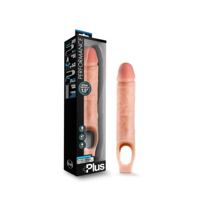 Blush Novelties Performance Plus - 10 Inch Silicone Cock Sheath Penis Extender - Vanilla | Dildos