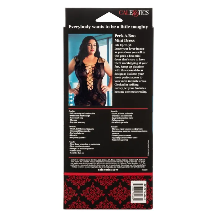 Calexotics Plus Size | Scandal Plus Size Peek-a-Boo Mini Dress - Plus Size - Black Calexotics Plus Size | Scandal Plus Size Peek-a-Boo Mini Dress - Plus Size - Black