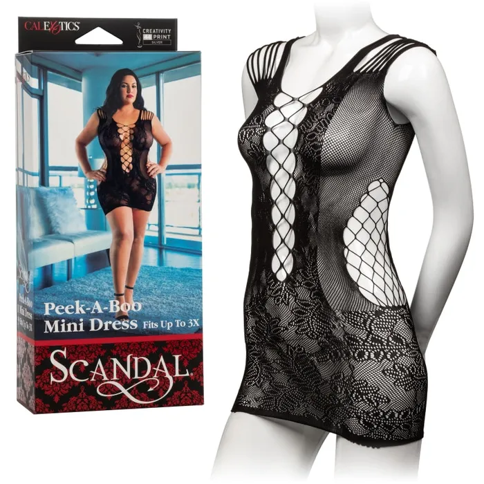 Calexotics Plus Size | Scandal Plus Size Peek-a-Boo Mini Dress - Plus Size - Black Calexotics Plus Size | Scandal Plus Size Peek-a-Boo Mini Dress - Plus Size - Black
