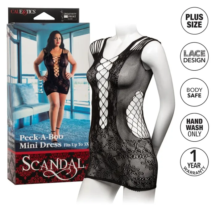 Calexotics Plus Size | Scandal Plus Size Peek-a-Boo Mini Dress - Plus Size - Black Calexotics Plus Size | Scandal Plus Size Peek-a-Boo Mini Dress - Plus Size - Black