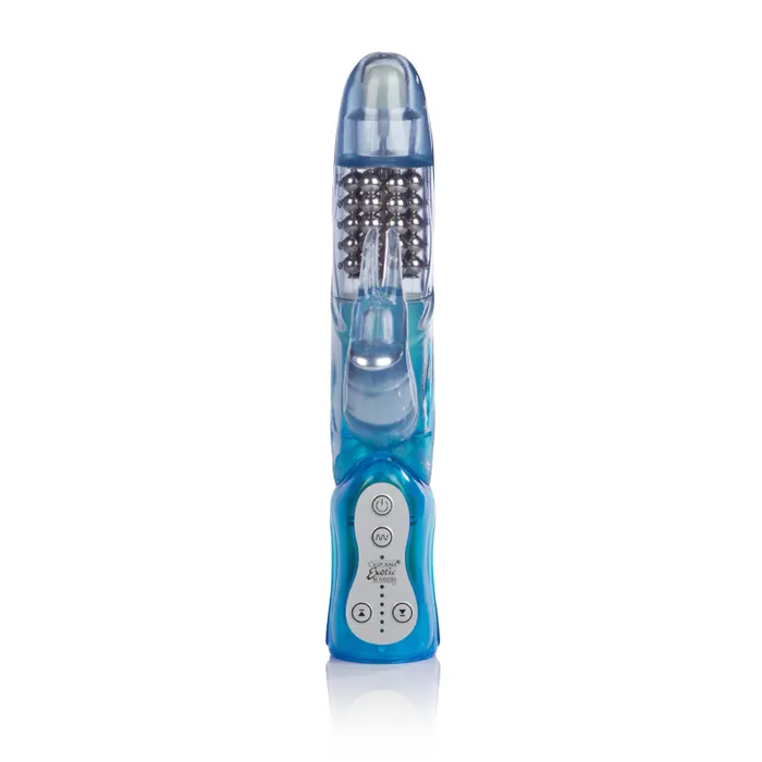 CalExotics Vibrators Advanced Waterproof Jack Rabbit 5 Rows of Beads Blue