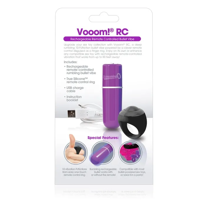 Charged Vooom Remote Control Bullet Purple Screaming O Female Sex Toys