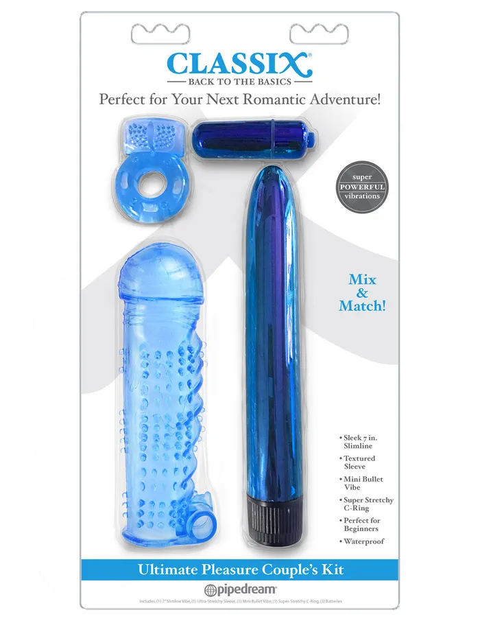 Classix Ultimate Pleasure Couples Kit Blue Pipedream Vibrators
