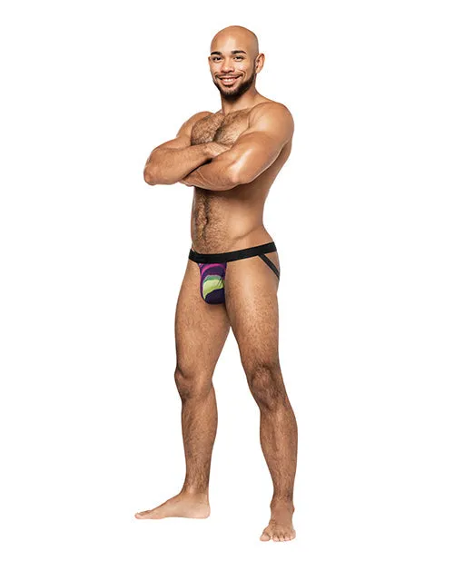 Comme Ci Comme Ca Male Sex Toys Galactic Sheer Poly Spandex Strappy Ring Jock Multi Color