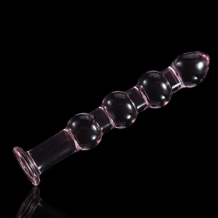 Dildos | Lovetoyshub 7 Inch Pink Beaded Glass Dildo