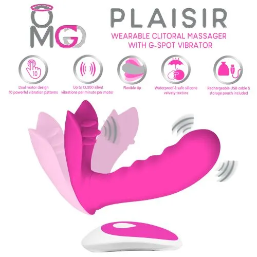 Doctor Love Vibrators | Omg Plaisir Wearable Clitoral Massager W/ G-Spot Vibrator Pink Doctor Love Vibrators | Omg Plaisir Wearable Clitoral Massager W/ G-Spot Vibrator Pink