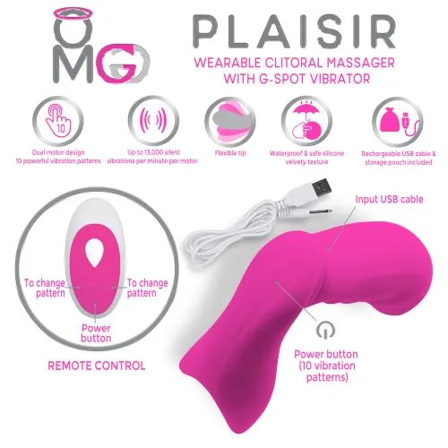 Doctor Love Vibrators | Omg Plaisir Wearable Clitoral Massager W/ G-Spot Vibrator Pink Doctor Love Vibrators | Omg Plaisir Wearable Clitoral Massager W/ G-Spot Vibrator Pink