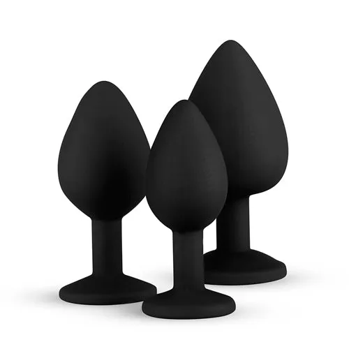 Easytoys Anal Collection Anal | Silicone Buttplug Set with Diamond - Black