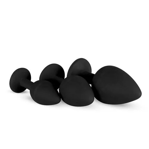 Easytoys Anal Collection Anal | Silicone Buttplug Set with Diamond - Black