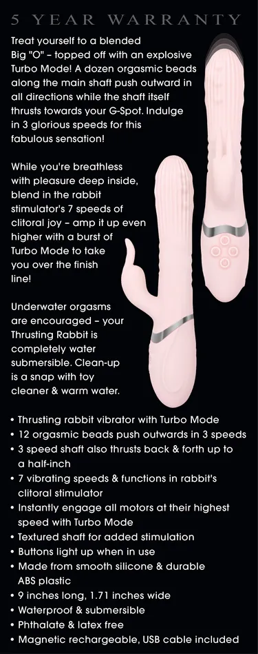 Female Sex Toys | Adam and Eve Eve's Thrusting Rabbit With Orgasmic Beads Orgasmic Beads - Pink