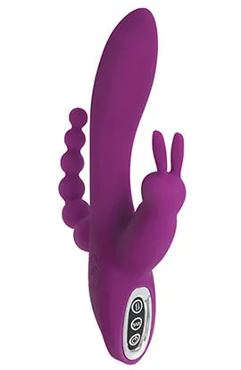Female Sex Toys Curve Toys Power Bunnies Quivers 10x Rabbit Vibrator Violet