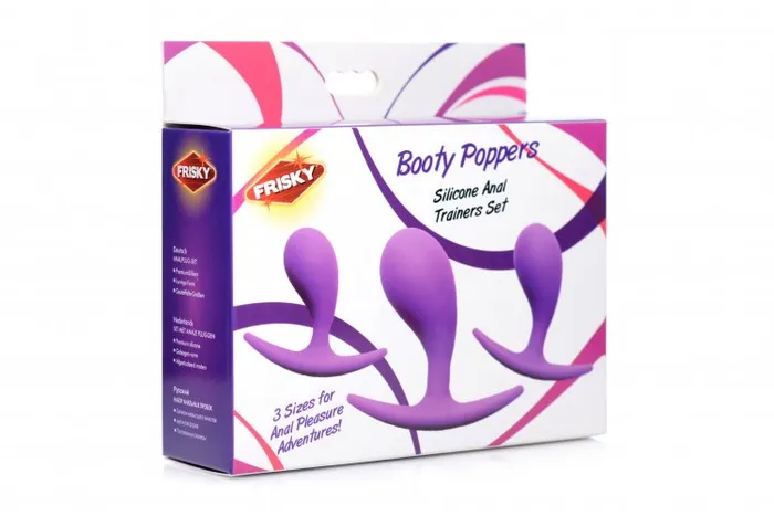 Frisky Booty Poppers Curved Silicone Anal Trainer 3pc Set | XR Brands Anal