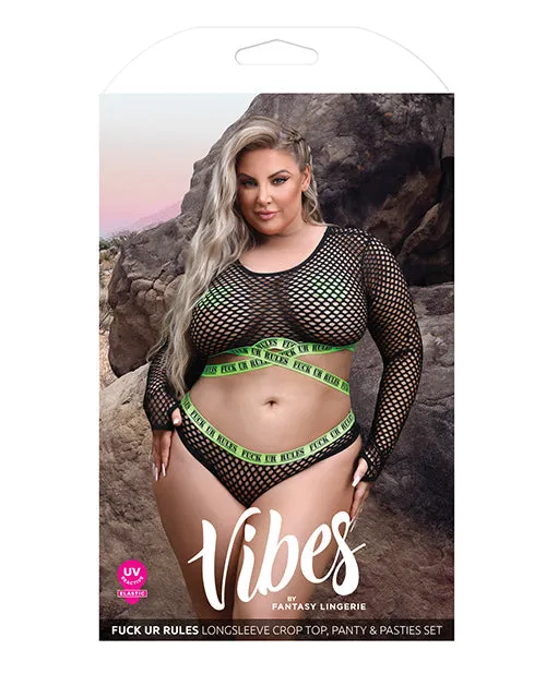 Fuck Ur Rules Long Sleeve Crop Top & Panty M/l | Fantasy Lingerie Female Sex Toys Fuck Ur Rules Long Sleeve Crop Top & Panty M/l | Fantasy Lingerie Female Sex Toys